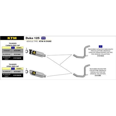 KTM DUKE 125 2011 - 2016 SILENCIOSO STREET THUNDER DE TITANIO FONDO EN CARBONO KTM DUKE 125 2011 - 2016 SILENCIOSO STREET THUNDER DE TITANIO FONDO EN CARBONO